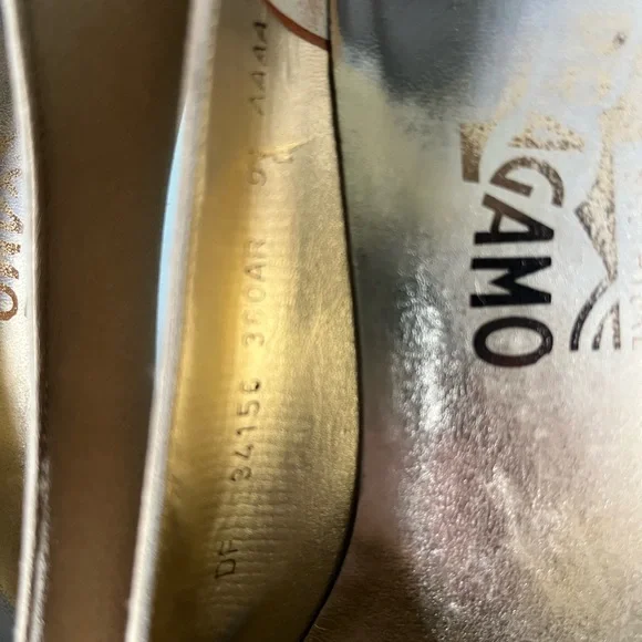 Salvatore Ferragamo Gold Heels with Intricate Design - Picture 8 of 12